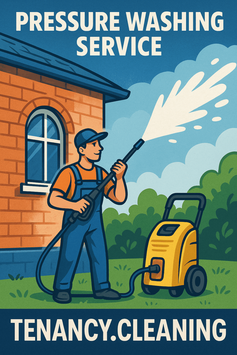 Exterior pressure washing service for patios and driveways